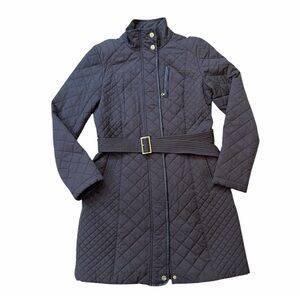 Cole Haan Quilted Brown Belted Coat